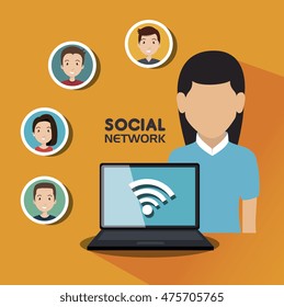 social network media isolated icon vector illustration design