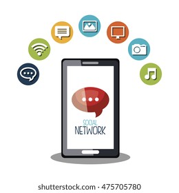 social network media isolated icon vector illustration design