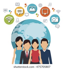 social network media isolated icon vector illustration design