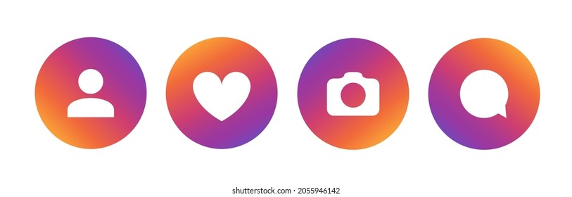 Social network media vector logo icon. Web social app icons set