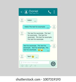 Social network Messenger concept frame template Vector illustration.