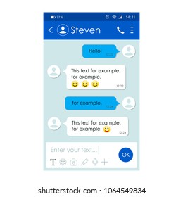 Social network Messenger concept frame, Vector isolated template illustration.