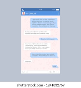 Social Network Messenger Form for Web and App Graphic Design Communication Concept. Vector illustration of Chat Template