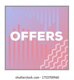 Social Network Mockup. Mobile App. Vibrant gradient vector GUI. Design screen Offers for blog. Creative screen design concept for blogger, designer, shop owner, entrepreneur, business