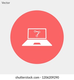 social network monitor vector icon eps 10