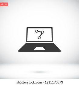 social network monitor vector icon eps 10