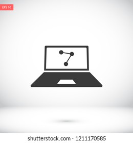 social network monitor vector icon eps 10
