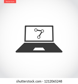 social network monitor vector icon eps 10