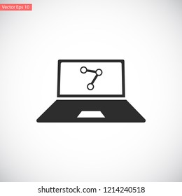 social network monitor vector icon eps 10