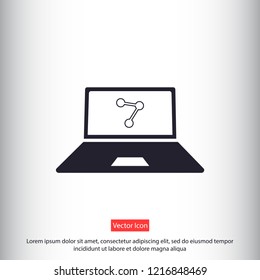 social network monitor vector icon eps 10