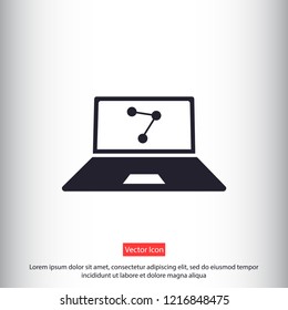 social network monitor vector icon eps 10