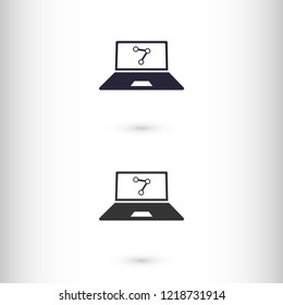 social network monitor vector icon eps 10