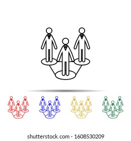 Social network multi color style icon. Simple thin line, outline vector of team work icons for ui and ux, website or mobile application