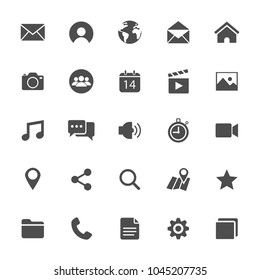 Social network and multimedia icons