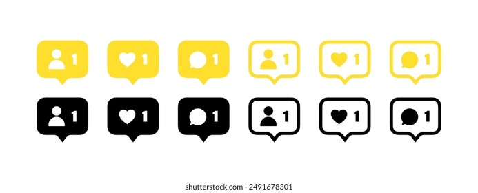 Social network notification. Reminder popup