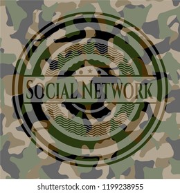 Social Network on camouflage pattern