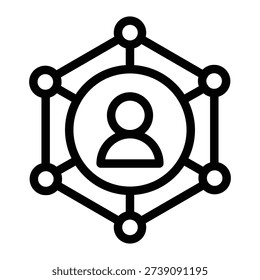 social network outline icon vector design good for web or mobile app