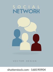 social network over blue  background vector illustration