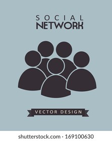 social network over blue background vector illustration