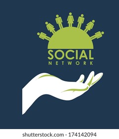 social network  over  blue background vector illustration