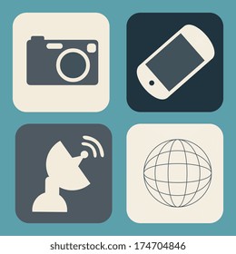 social network  over  blue background vector illustration