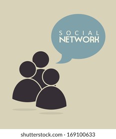 social network over  gray  background vector illustration