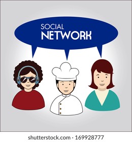 social network over gray background vector illustration
