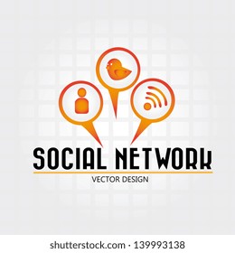 social network over grid background  vector illustration