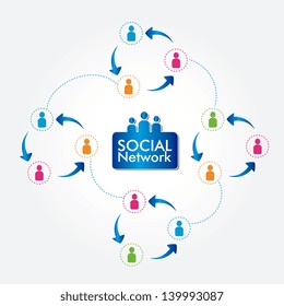 social network over white background vector illustration
