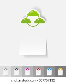 social network paper sticker with shadow. Vector illustration