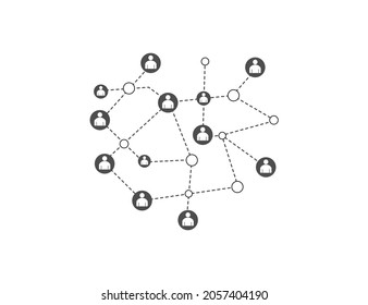 Social network, people connect the world. Vector illustration. Flat design.