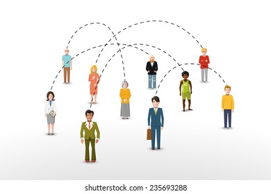 Social network people connection concept vector illustration