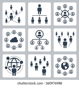 Social Network, People And Globalization Icon Set