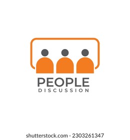 Social network people meeting vector logo design