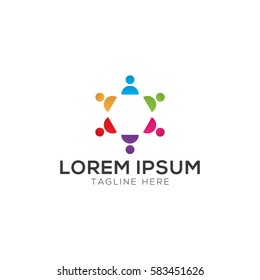 Social network people unity logo design