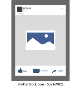 Social network photo Facebook frame vector illustration. Instagram social network photo