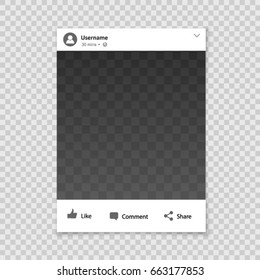Social network photo frame for friends internet sharing. Vector template