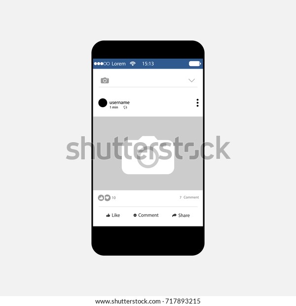 携帯電話とソーシャルネットワーク写真フレーム プロファイルページ ベクターイラスト のベクター画像素材 ロイヤリティフリー