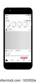 Social Network Photo Frame On Smart Phone. Inspired By Instagram. Decorative Template Framework. Insert Your Picture. Vector Illustration.