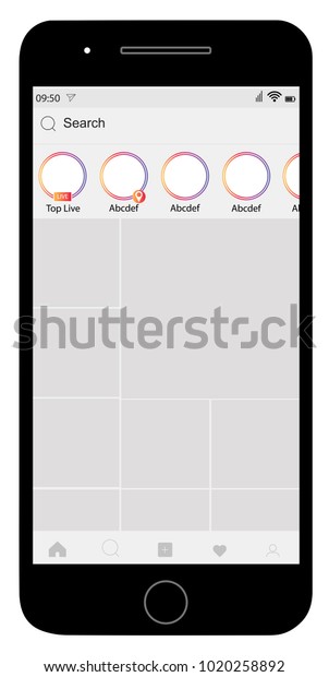 スマートフォンのソーシャルネットワークフォトフレーム Instagramの検索ページ 装飾的なテンプレートフレーム ワーク 画像を挿入します ベクターイラスト のベクター画像素材 ロイヤリティフリー 1025