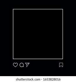 Social network photo frame. Post template framework. Insert your picture. Vector illustration