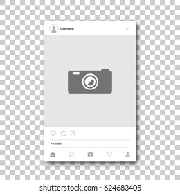 Social network photo frame. Post template framework. Insert your picture. Vector illustration.