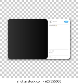 Social network photo frame. Post template framework. Insert your picture. Vector illustration.