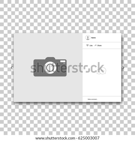 Social network photo frame. Post template framework. Insert your picture. Vector illustration.
