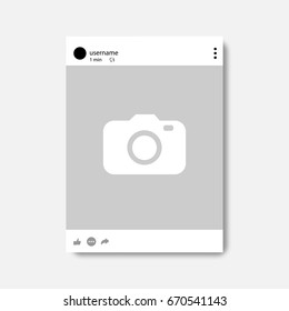 Social network photo frame with shadow, Vector illustration
