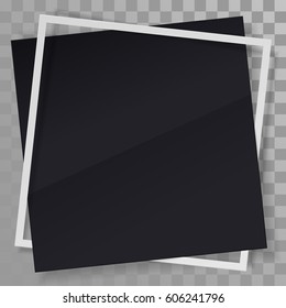 Social network photo frame with shadows. Mock up of photos. Vector illustration.
