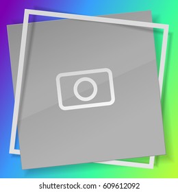 Social network photo frame with shadows. Template, mock up of photos. White frame. Vector illustration.