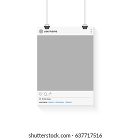 Social network photo frame vector illustration. Vector.
