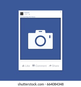 Social Network Photo Frame Vector Illustration. Facebook. Vector Illustration