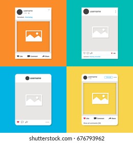 Social network photo frame. Vector template